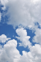 white clouds on a fresh blue sky with various shapes for anime or aesthetic backgrounds