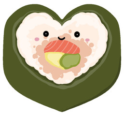 Set of sushi japanese traditional food PNG