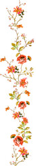 Digital Printing Beautiful and Colorful Flowers and leaves, Textile Digital Flower