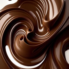 Chocolate and milk swirls, amazing twisted background for works.  AI Generative