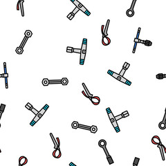 wrench tool spanner repair vector seamless pattern thin line illustration