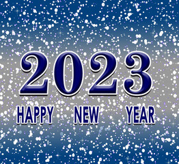 Happy new year 2023 holidays enjoy in winter season with frame snowflakes event celebration vector blue card happy background greeting blue  illustration star like a frame crystal shine .