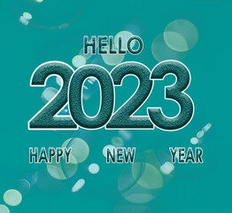 2023 happy new year celebration with a creative a attractive design luxury with 3d look in winter season  and enjoy abstract real shiny isolated festive .