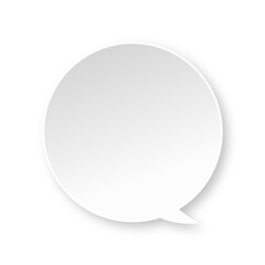 White circle speech bubble with soft shadow