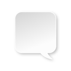 White rounded square speech bubble with soft shadow