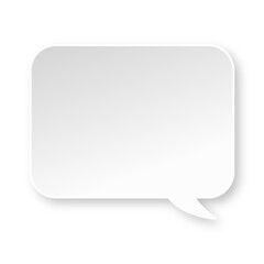 White rounded rectangle speech bubble with soft shadow