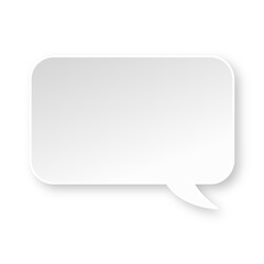 White rounded rectangle speech bubble with soft shadow