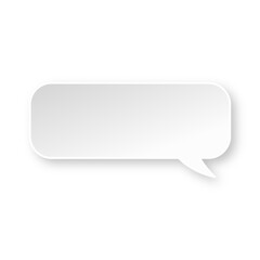 White rounded rectangle speech bubble with soft shadow