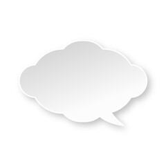 White cloud speech bubble with soft shadow