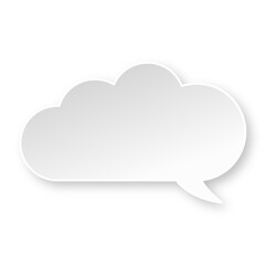 White cloud speech bubble with soft shadow