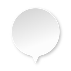 White circle speech bubble with soft shadow