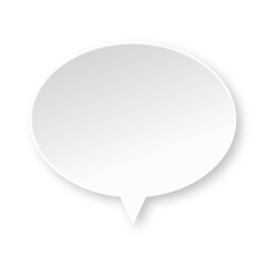 White oval speech bubble with soft shadow