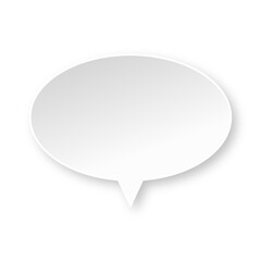 White ellipse speech bubble with soft shadow