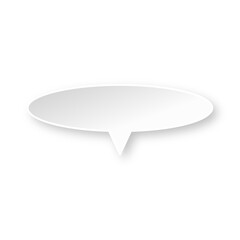 White ellipse speech bubble with soft shadow