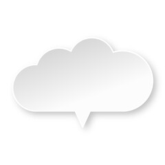 White cloud speech bubble with soft shadow