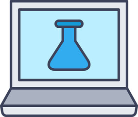 laptop computer and flask icon