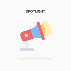 Spotlight icon flat. Vector illustration on white background. Can used for web, app, digital product, presentation, UI and many more.