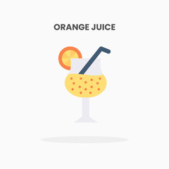 Orange Juice icon flat. Vector illustration on white background. Can used for web, app, digital product, presentation, UI and many more.