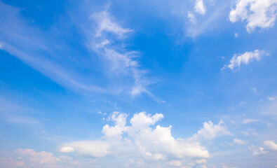 blue sky and white clouds or cloudscape.