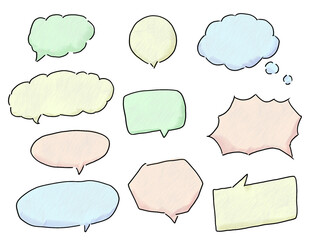 カラフルな吹き出しイラストセット