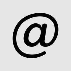 At sign icon in solid style, use for website mobile app presentation