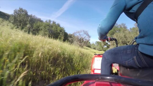 GoPro Point of View of ATV Speeding by Fields Timelapse