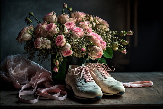 shoes and flowers bouket