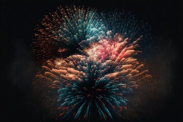 fireworks display , generative ai composite