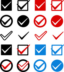 チェックマークのシンプルなイラストセット