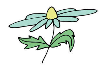 Simple flower clipart. Hand drawn floral doodle. For print, web, design, decor, logo