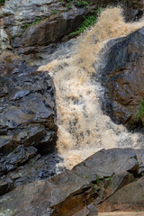 Photo of beautiful nature waterfall in forest.