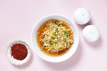 Kognamul Guk is Korean soybean sprout soup with gochugaru. 