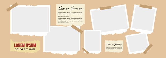 Pictures or photos frame collage. comics page grid layout abstract photo frames and digital photo wall template