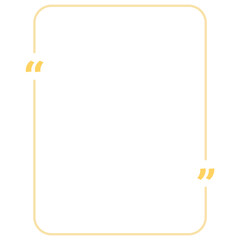 Quote box frame yellow rounded vertical rectangle