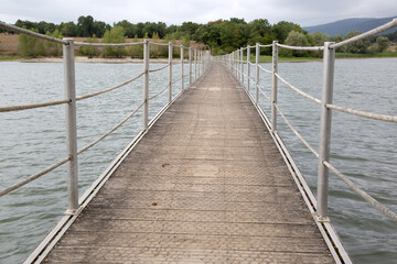 Fototapeta premium Bridge over Gamboa Reservoir, Vitoria, Alava, Spain