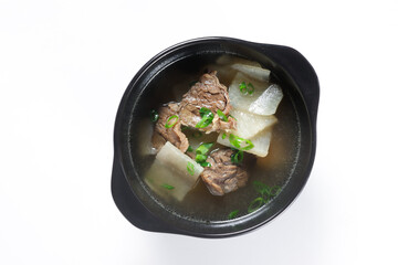 Muguk or Seogogi Muguk is Korean beef and radish soup.