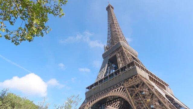 Eiffel tower in Paris. Close shot