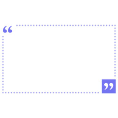 Quote box frame purple dotted line rectangle