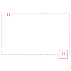 Quote box frame pink dotted line rectangle