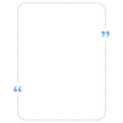 Quote box frame blue dotted line vertical rectangle