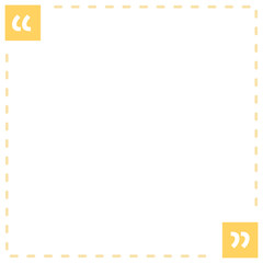 Quote box frame yellow dashed line square