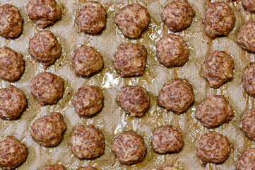 lots of meat balls cooked in owen