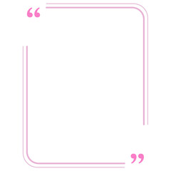 Quote box frame pink double line vertical rectangle