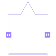 Quote box frame purple double line square