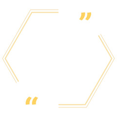 Quote box frame yellow double line hexagon