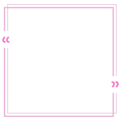 Fototapeta premium Quote box frame pink double line square