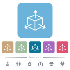Scalability flat icons on color rounded square backgrounds