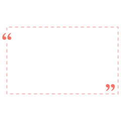 Quote box frame peach dashed line rectangle