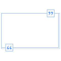 Quote box frame blue double line rectangle