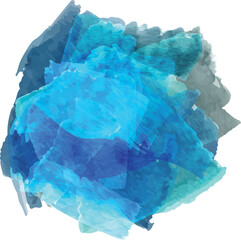 Fototapeta premium blue layers created with watercolor brush strokes.